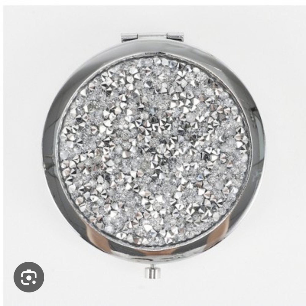 Silver Rhinestone Compact Mirror BNIB - Picture 2 of 14